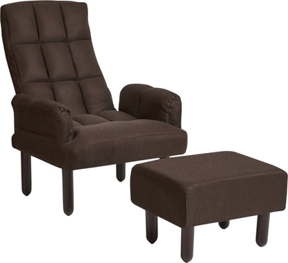 Attēls no Beliani Fotel rozkadany z podnókiem OLAND brzowy