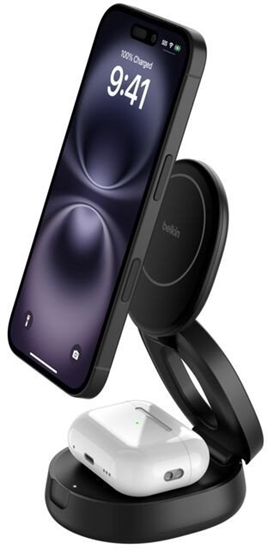 Picture of Belkin Boost Charge adjustable mag.2-in-1 Ch.Qi2 bl. WIZ035kqBK