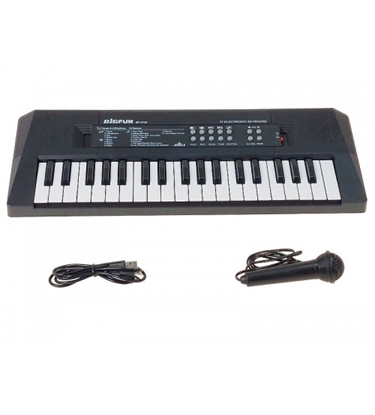 Attēls no Bērnu sintezators 37 taustiņi ar mikrofonu (USB uzlāde vai baterijas) 41.5 cm 608498
