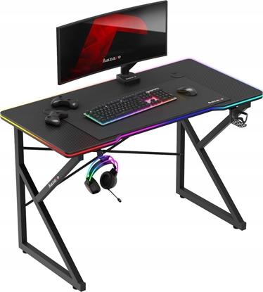 Изображение Biurko Huzaro Hero 1.7 RGB Black Czarne 120 cmx60 cm