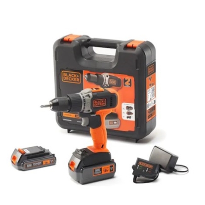 Attēls no BLACK & DECKER | Cordless Drill/Driver with  2.0 Ah/4.0 Ah Battery | BCD003MEM2K-QW | 18 V | 2.0/4.0 Ah | Lithium