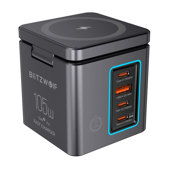 Picture of Blitzwolf BW-i113 GaN, USB-A, 3xUSB-C, 105W mains 