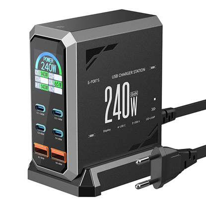 Изображение Blitzwolf BW-S31 2xUSB-A, 4xUSB-C, PD, 240W network charger.