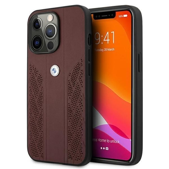 Изображение BMW Etui BMW BMHCP13LRSPPR iPhone 13 Pro/13 6,1" czerwony/red hardcase Leather Curve Perforate