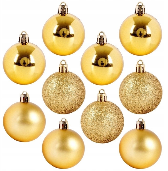 Picture of Bombki choinkowe nietukce zote 5 cm 10 szt.