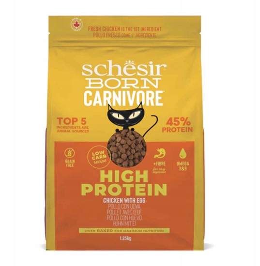 Picture of Born Carnivore, karma sucha, dla kotw dorosych, kurczak z jajkiem, 1,25 g, worek