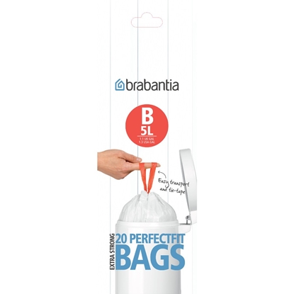 Picture of BRABANTIA atkritumu tvertņu maisiņi, 5 l, (B) (20maisi rullītī) White