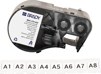 Attēls no Brady Brady, M4C-375-422, Polyester, Schwarz auf weiß, glänzend, 9.53 mm x 7.62 m, permanent, Endlos (170730)