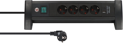 Attēls no Brennenstuhl ALU-Office-Line 4fach schwarz weiß *DE*