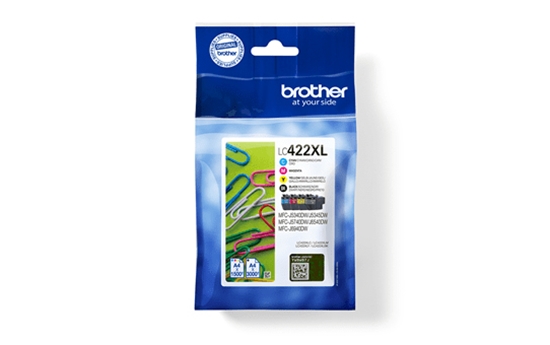 Picture of Brother LC422XLVALDR ink cartridge 4 pc(s) Original High (XL) Yield Black, Cyan, Magenta, Yellow