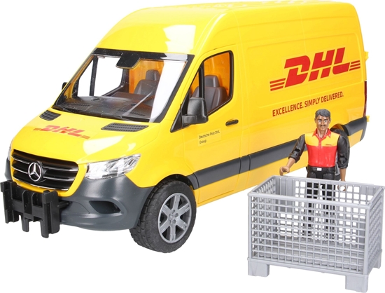 Изображение Bruder MB Sprinter DHL z figurk kuriera i z akcesoriami (02671)