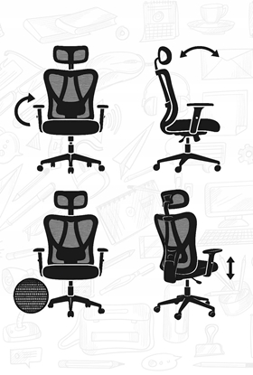 Attēls no C4G FOTEL OBROTOWY KRZESO BIUROWE 3D SMART