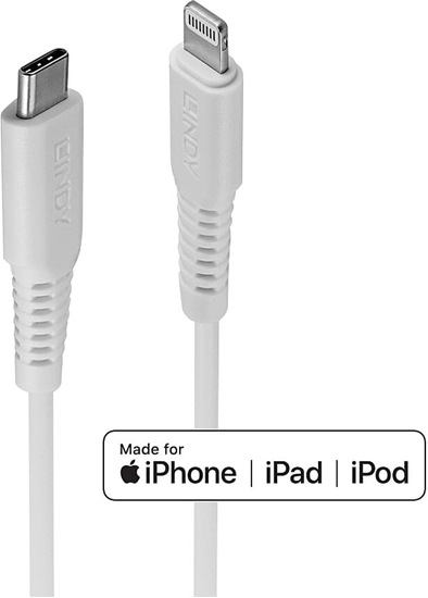 Picture of CABLE USB-C TO LIGHTNING 1M/WHITE 31316 LINDY