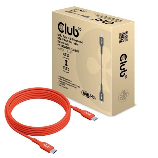 Picture of CABLE USB-C TO USB-C 2M/M/M CAC-1573 CLUB3D
