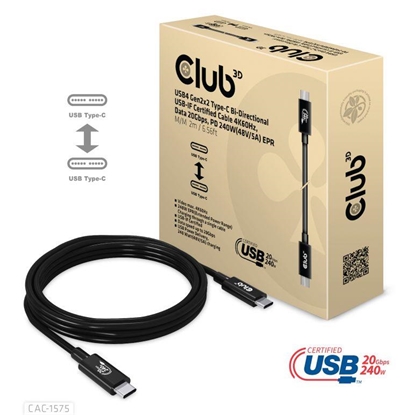 Picture of CABLE USB-C TO USB-C 2M/M/M CAC-1575 CLUB3D