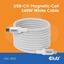 Picture of CABLE USB-C TO USB-C 2M/MAGNETIC WHITE CAC-3032 CLUB3D