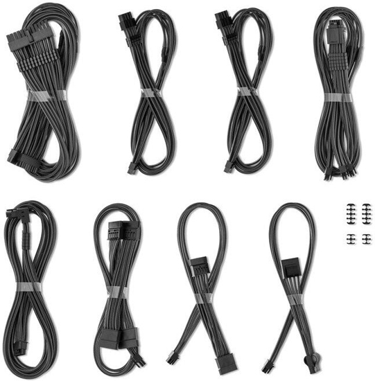 Изображение CableMod C-Series Pro ModMesh Kabelset, 2x 12V-2x6-Kabel, StealthSense, fr Corsair Type 5 RMx Shift PSUs - carbon, 65cm