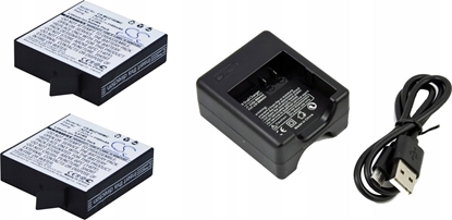 Изображение Cameron Sino Zestaw 2x Bateria + adowarka Do Xiaomi Yi 2 4k