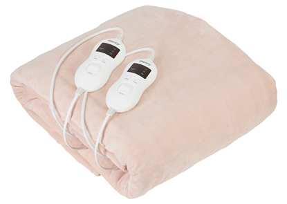 Attēls no Camry Electric blanket CR 7424 Number of heating levels 8, Number of persons 2, Washable, Coral fleece, 2 x 60 W, Beige