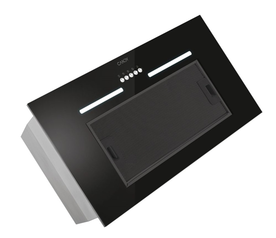 Picture of Candy | Hood | CPY5MBG | Canopy | Energy efficiency class C | Width 52 cm | 298 m³/h | Mechanical control | LED | Black Glass
