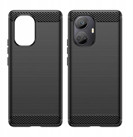 Picture of Carbon Case etui do Realme 10 Pro+ elastyczny silikonowy karbonowy pokrowiec czarne