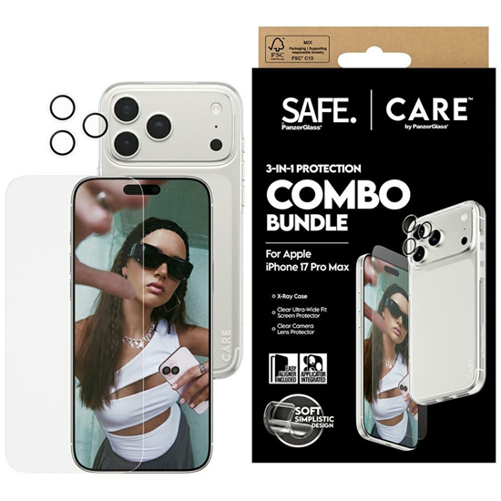 Изображение CARE by PanzerGlass Fashionable Combo 3in1 Case + Glass + Lens for iPhone 17 Pro Max