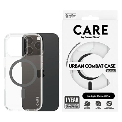 Picture of CARE by PanzerGlass Flagship Case Transp. BK MagSafe iP 16 P