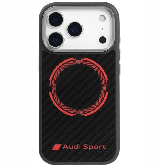 Изображение Case Audi RSQ Carbon Fiber Sport Red Circle MagSafe for iPhone 17 Pro black