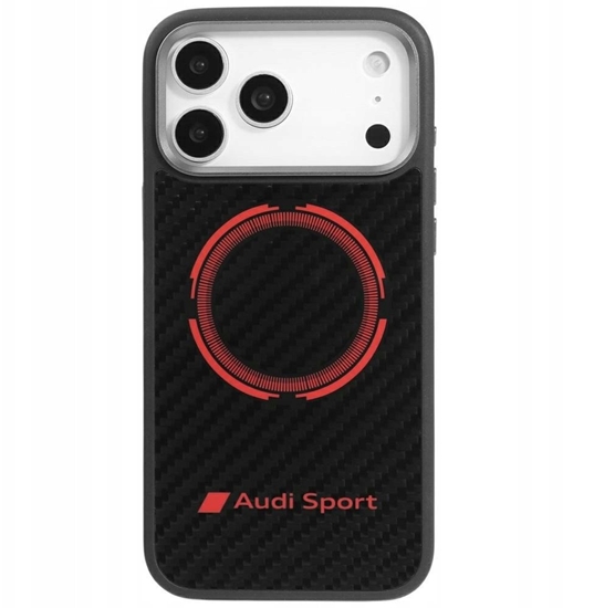 Изображение Case Audi RSQ Carbon Fiber Sport Red Circle MagSafe for iPhone 17 Pro Max black