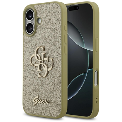 Picture of Case Guess Fixed Glitter Big 4G for iPhone 17 gold