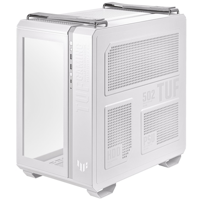 Attēls no Case|ASUS|TUF Gaming GT502|MidiTower|Case product features Transparent panel|Not included|ATX|MicroATX|MiniITX|Colour White|GAMGT502PLUS/TGARGBWH
