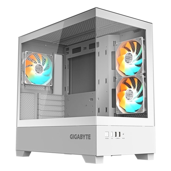Picture of Case|GIGABYTE|GB-C201PI|MidiTower|Case product features Rackmountable/Accessory/Transparent panel|Not included|MicroATX|MiniITX|Colour White|GB-C201PI