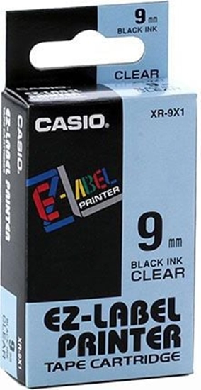 Picture of Casio XR-9 X 9 mm black on clear