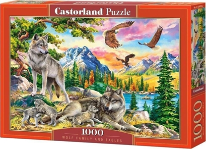 Attēls no Castorland Puzzle 1000 element?w Wilcza rodzina i or?y