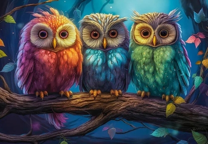 Attēls no Castorland Puzzle 1000 Three Little Owls CASTOR