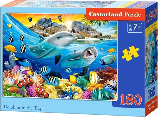 Picture of Castorland Puzzle 180 Dolphins in the Tropics CASTOR