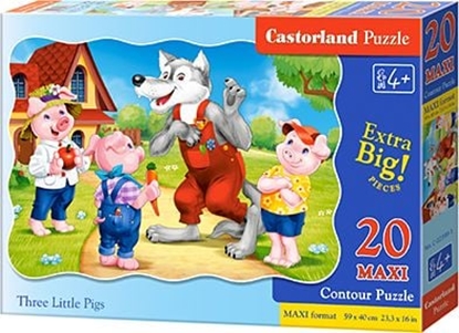 Attēls no Castorland Puzzle Three Little Pigs 20 Maxi elementów