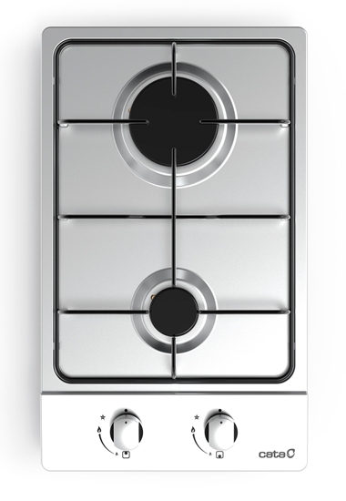 Изображение CATA | Hob | GI 3002 X | Gas | Number of burners/cooking zones 2 | Rotary knobs | Stainless steel