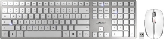 Picture of Cherry DW 9100 SLIM tastatūra Pele iekļauta Universāls RF bezvadu sakari + Bluetooth QWERTY Amerikāņu angļu valoda Sudrabs
