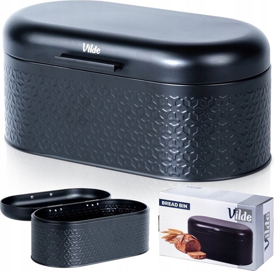 Picture of Chlebak Vilde Chlebak Pojemnik na Chleb Stalowy May Czarny Solidny VILDE 34 x 20 x 15 cm