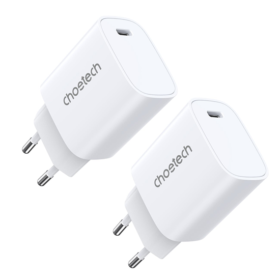 Picture of Choetech Choetech charger set Q5004 20W PD iPhone 12/13 white (2pcs)