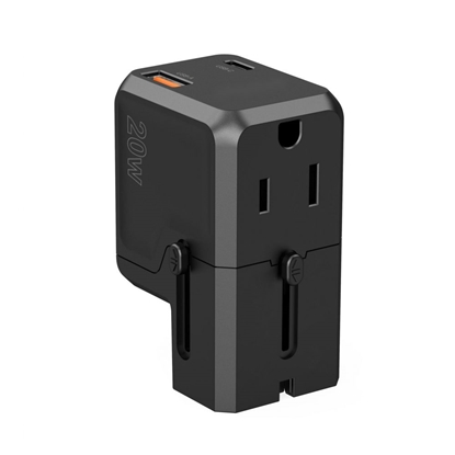 Picture of Choetech Choetech PD6038 USB-C USB-A PD 20W Travel Charger USA EU UK AU - Black