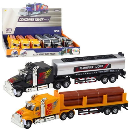 Picture of Ciarówka Cysterna Transport Drewna Napd Pull-Back wiata Dwiki 1:36 LEAN Toys