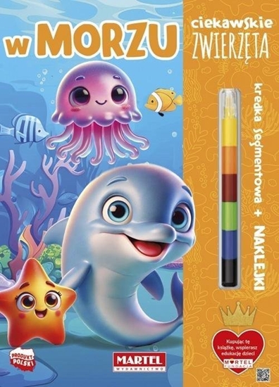 Picture of Ciekawskie zwierzta w morzu z kredk i naklejkami