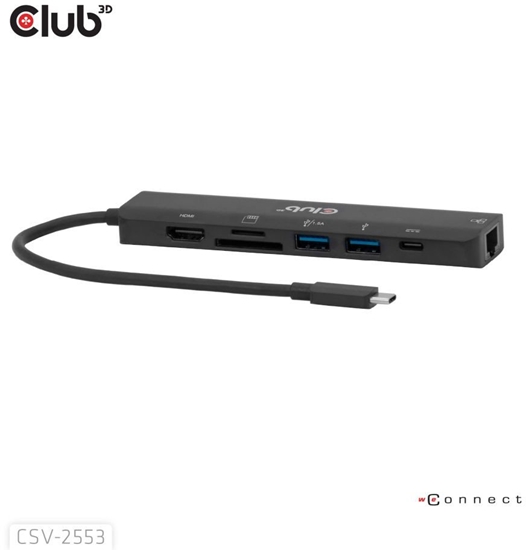 Изображение CLUB3D CSV-2553 huby i koncentratory USB Type-C 5000 Mbit/s Czarny