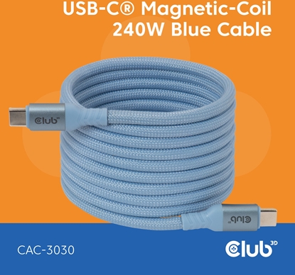 Attēls no Kabel USB Club 3D USB-C - USB-C 2 m Niebieski (CAC-3030)