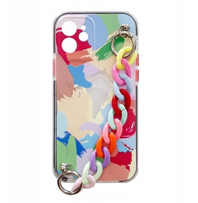 Изображение Color Chain Case elowe elastyczne etui z acuchem acuszkiem zawieszk do Samsung Galaxy A22 4G wielokolorowy (4)