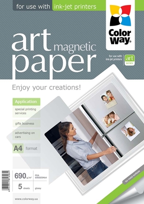 Attēls no ColorWay ART Glossy Magnetic Photo Paper A4 690 g/m²