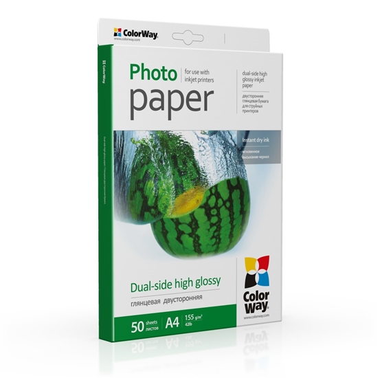 Picture of ColorWay High Glossy Dual-Side Photo Paper, 155g/m, A4, 50pcs.