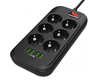 Picture of ColorWay Power Socket CW-CHE64B Black, 4xUSB, 2 m, 250 V, 6 euro sockets, 17 W